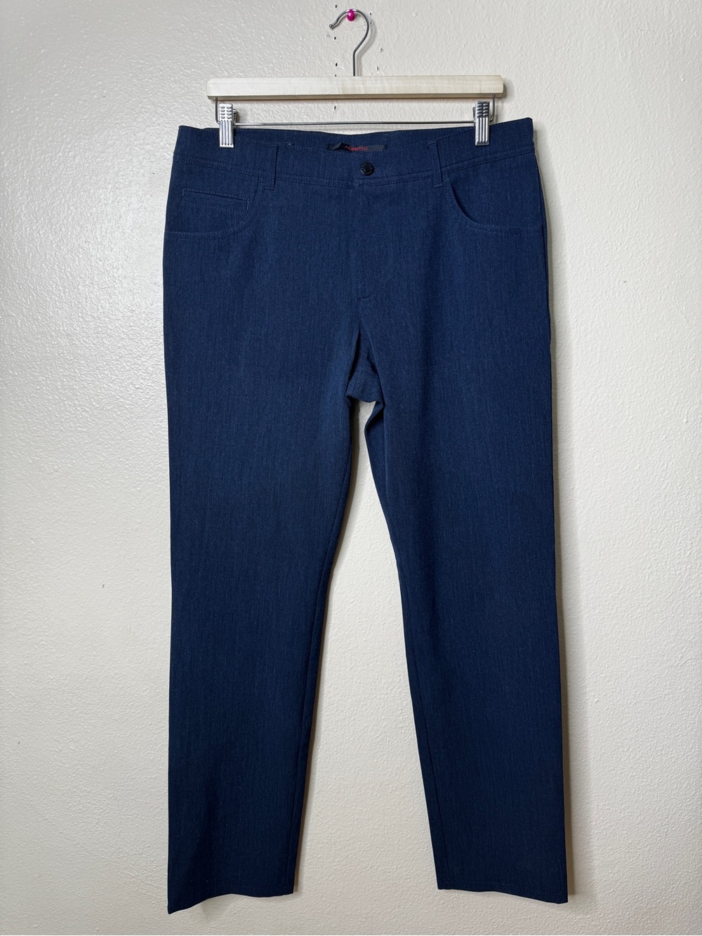 Alberto Mens W33 L32 Stone Ceramica Modern Fit Blue Stretch Pants
